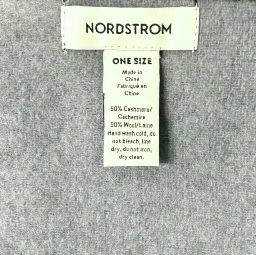 NORDSTROM Double Knit Cashmere Blend Two Color Scarf